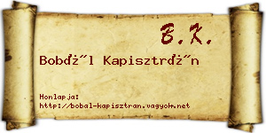 Bobál Kapisztrán névjegykártya